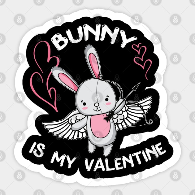 Bunny is My Valentine Sticker by LemoBoy